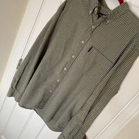 Abercrombie mens Large green checkered button up shirt - Picture 1 of 4